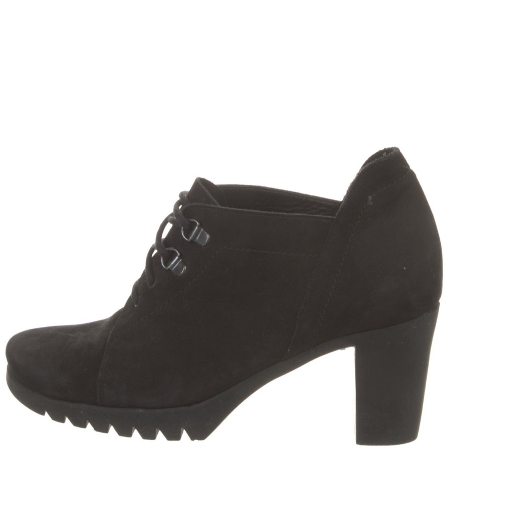 Arche Black Suede Lace-Up Heeled Boots for Women | size 39